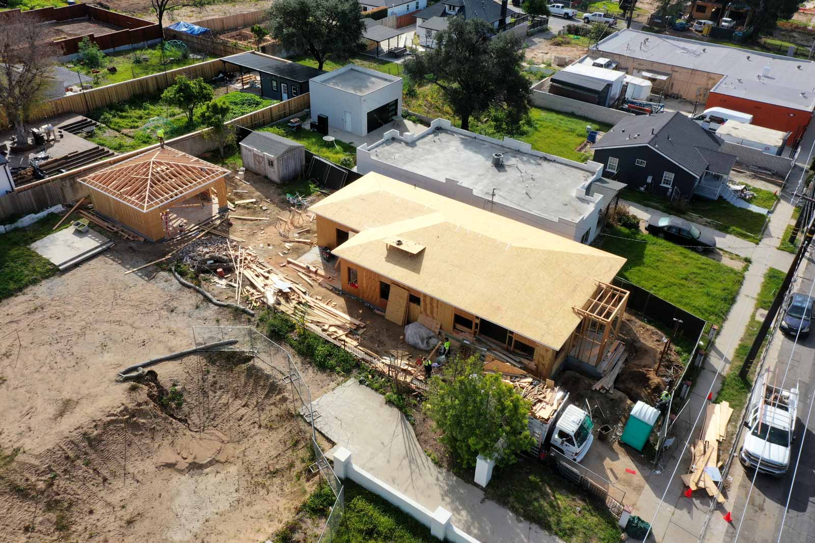 Fire rebuild construction in progress